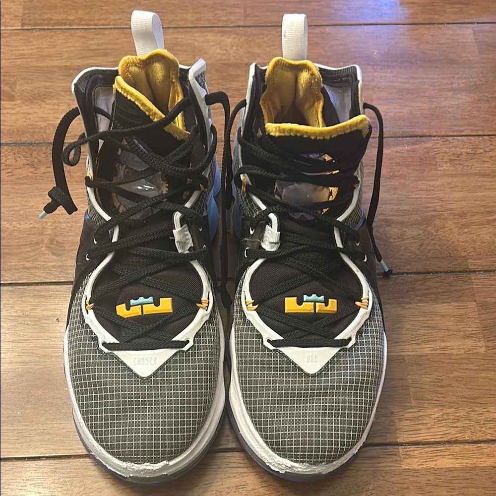 Nike LeBron Black and Yellow Athletic Sneakers Size 9.5